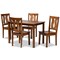 Baxton Studio Zamira Modern and Contemporary Transitional Walnut Brown Finished Wood 5-Piece Dining Set 177-11379-8959-Zoro - alternate 1